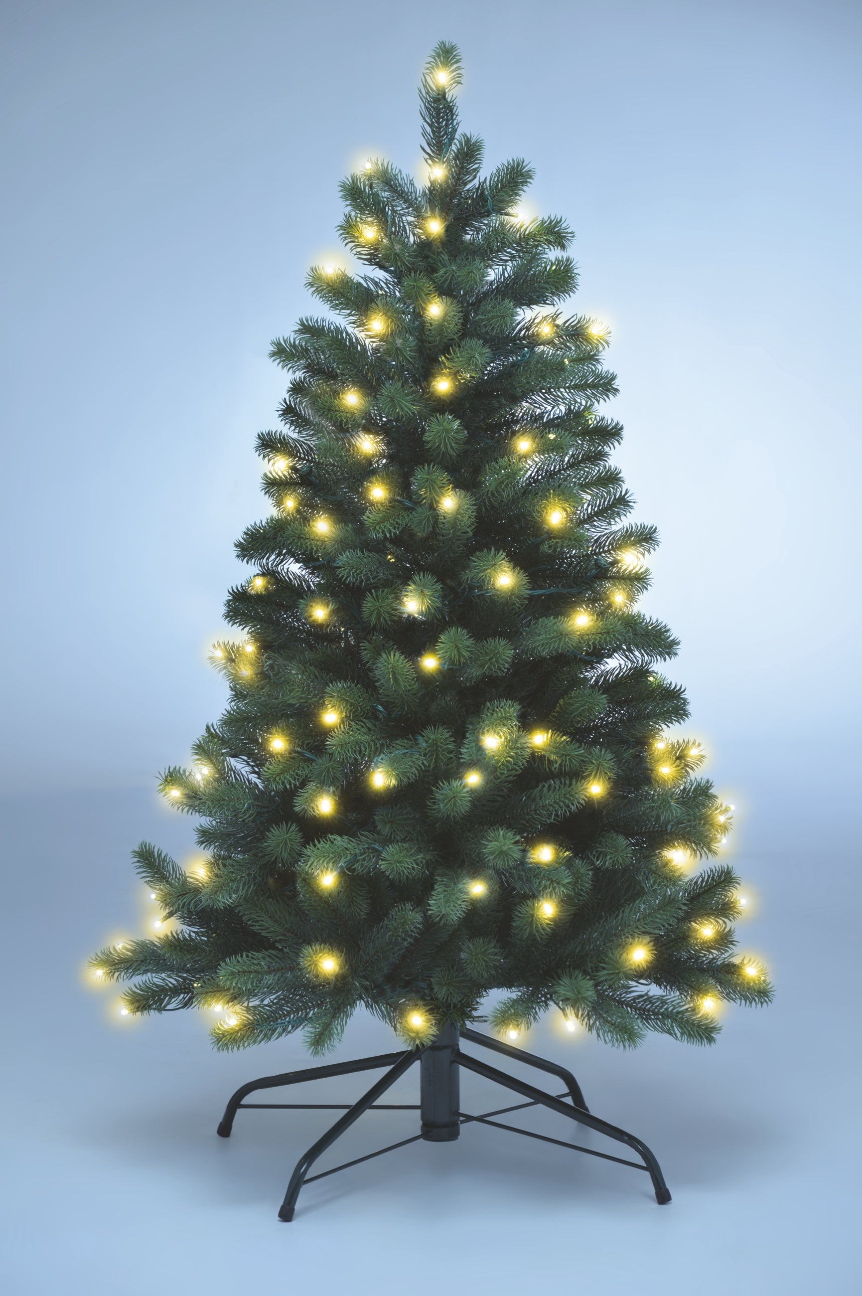 Pflanzenglanz® Künstlicher Weihnachtsbaum - Höhe: 120cm mit LED Beleuchtung aus Premium Spritzguss ( PE-BM120 )