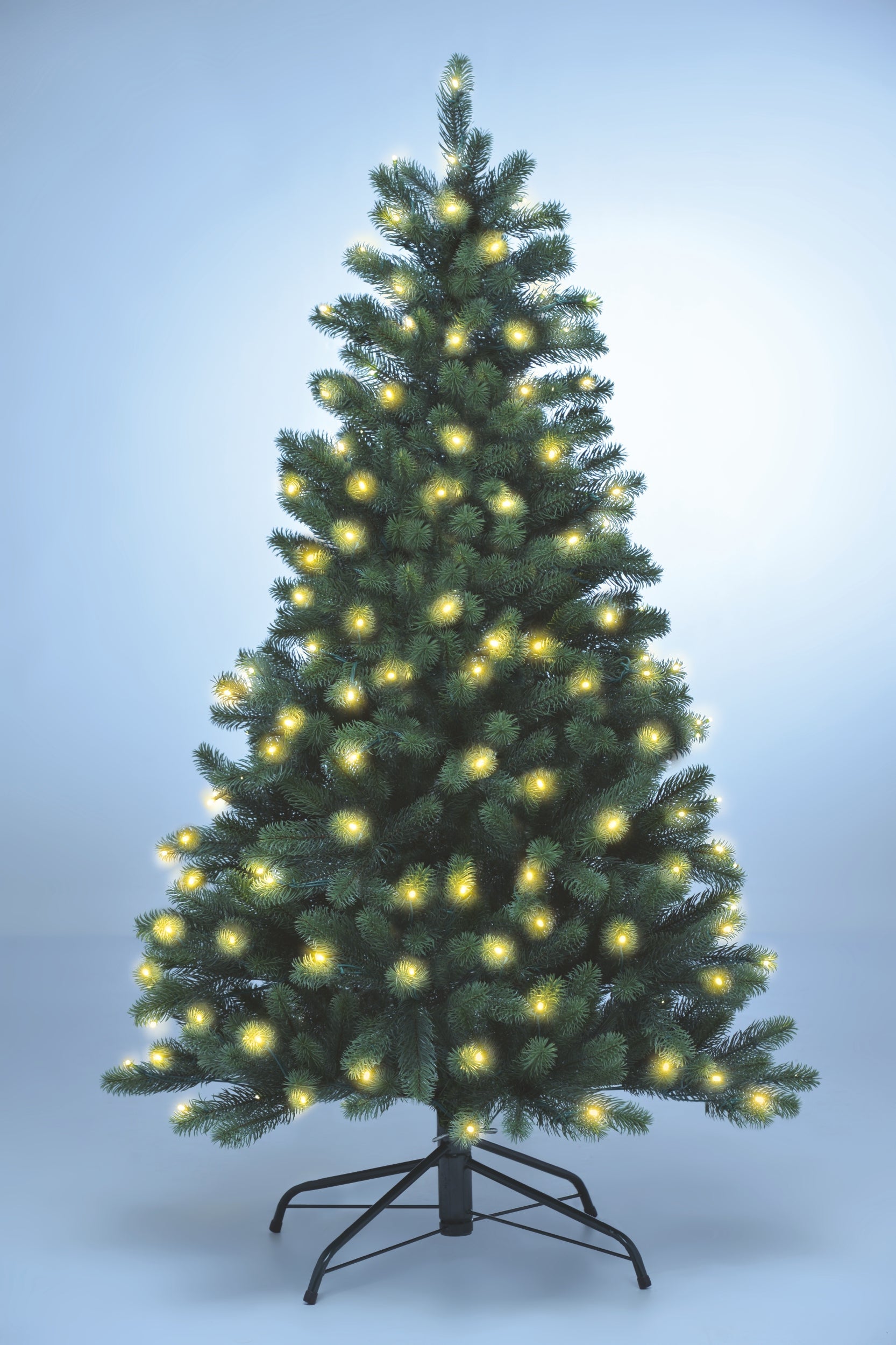 Pflanzenglanz® Künstlicher Weihnachtsbaum - Höhe: 150cm mit LED Beleuchtung aus Premium Spritzguss ( PE-BM150 )