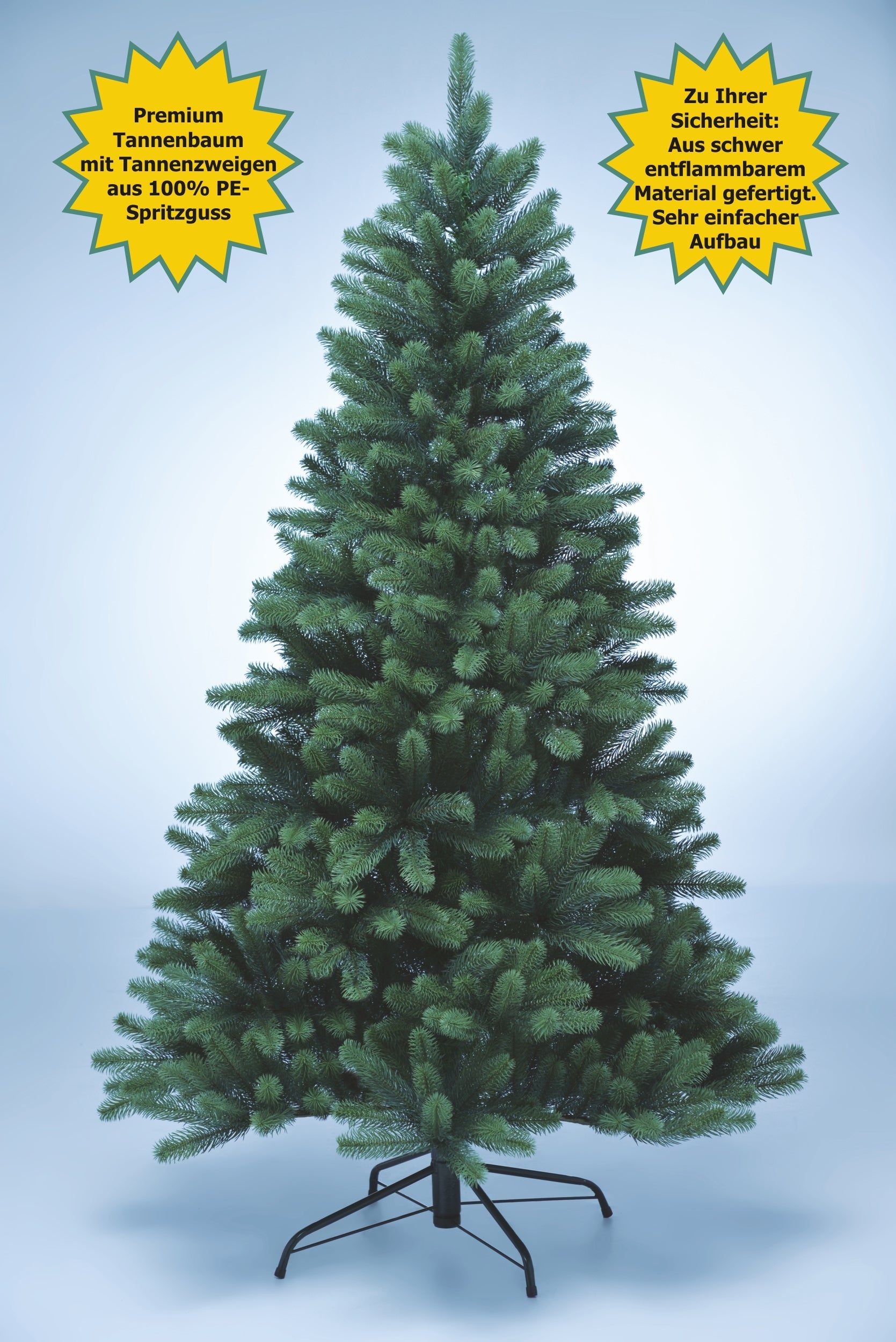 Pflanzenglanz® Künstlicher Weihnachtsbaum - Höhe: 180cm ohne LED Beleuchtung aus Premium Spritzguss  ( PE-BO180 )