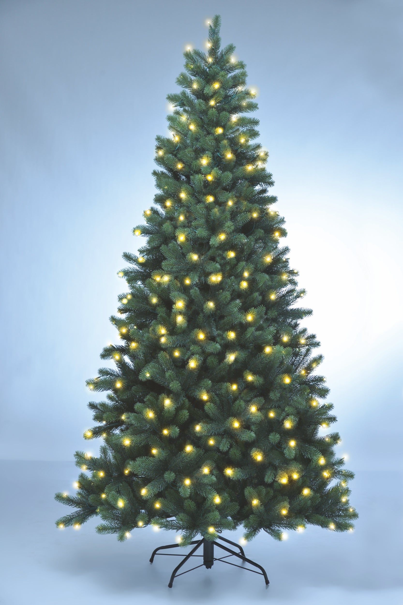 Pflanzenglanz® Künstlicher Weihnachtsbaum - Höhe: 210cm mit LED Beleuchtung aus Premium Spritzguss ( PE-BM210)