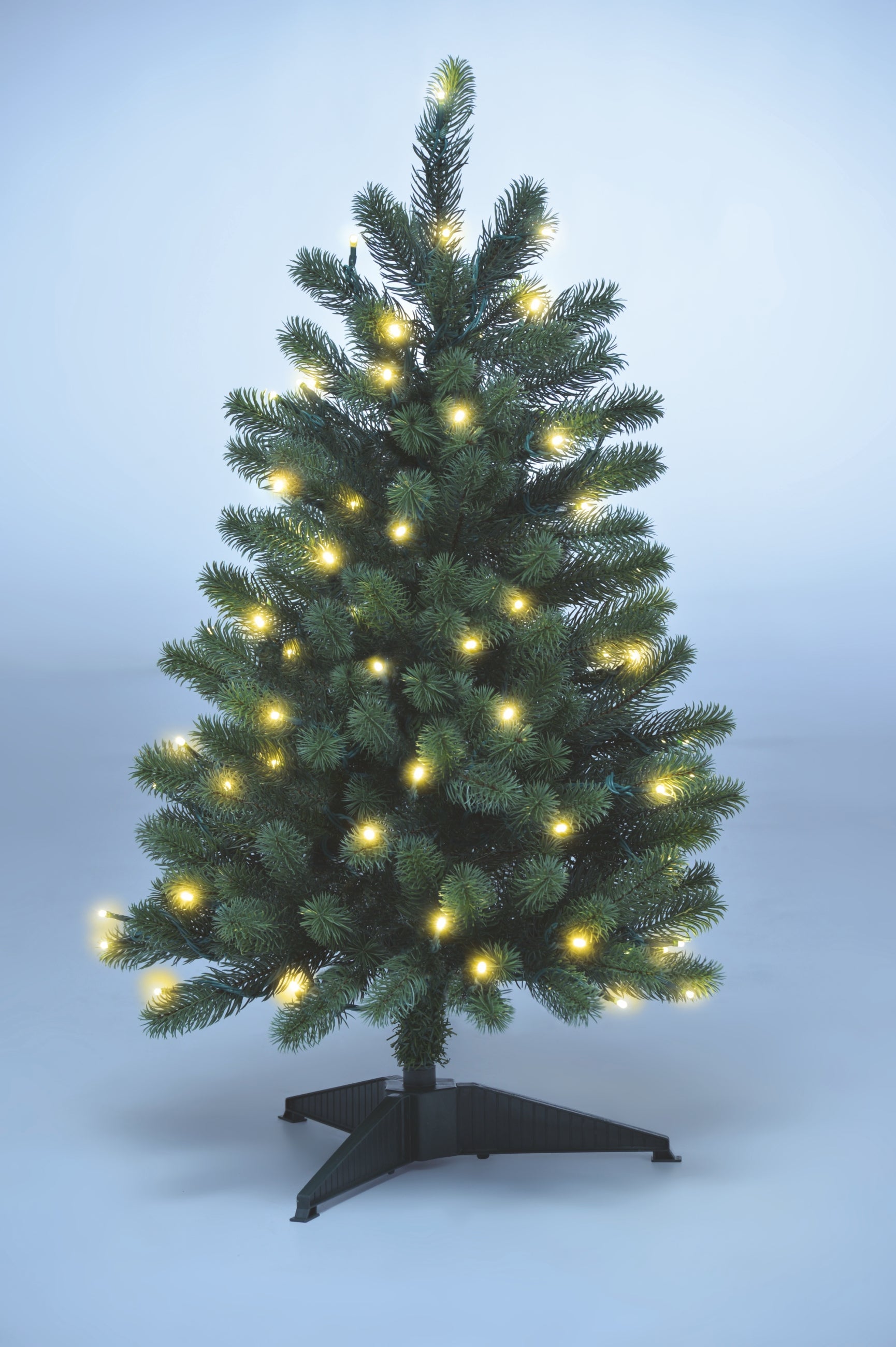 Pflanzenglanz® Künstlicher Weihnachtsbaum - Höhe: 85cm mit LED Beleuchtung aus Premium Spritzguss ( PE-BM85 )