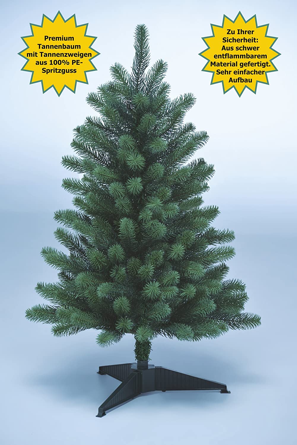 Pflanzenglanz® Künstlicher Weihnachtsbaum - Höhe: 85cm ohne LED Beleuchtung aus Premium Spritzguss  ( PE-BO85 )